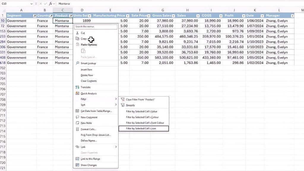 Excel Custom Filter