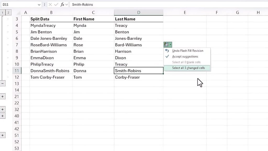 Excel Flash Fill